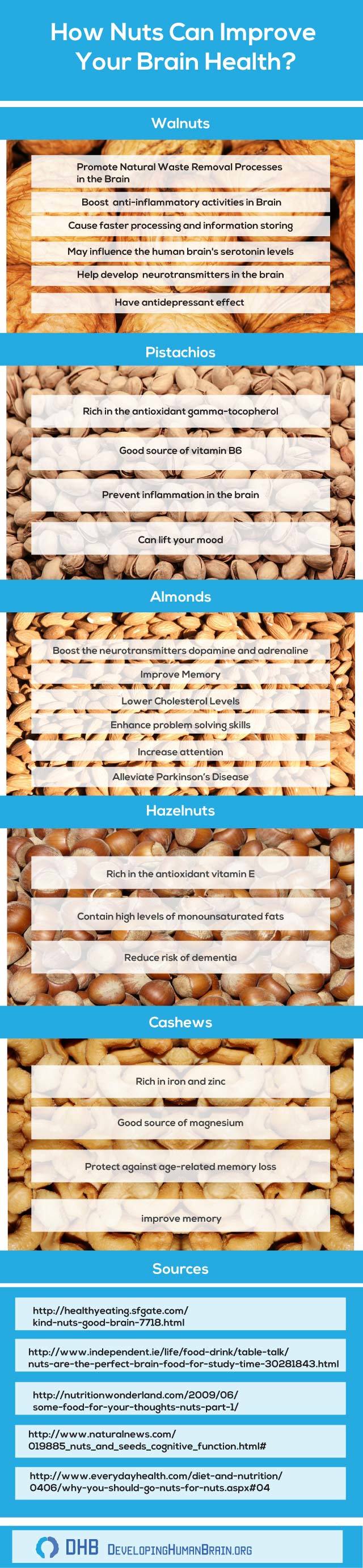 nuts are brain food healthy brain food infographic